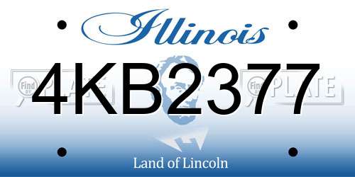 4KB2377 Illinois License Plate