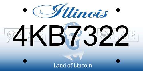 4KB7322 Illinois License Plate