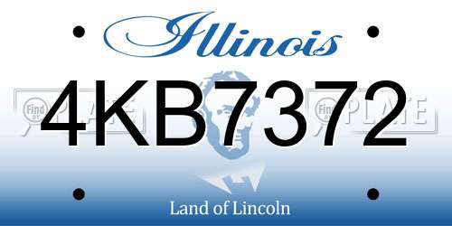 4KB7372 Illinois License Plate