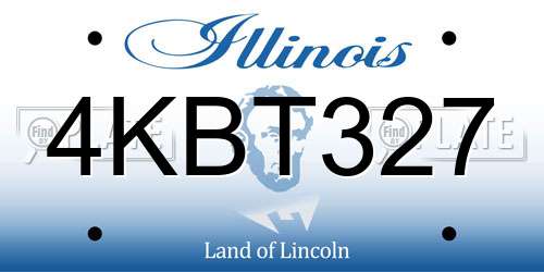 4KBT327 Illinois License Plate