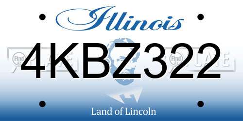 4KBZ322 Illinois License Plate