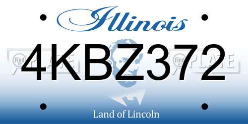 4KBZ372 Illinois License Plate