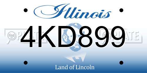 4KD899 Illinois License Plate