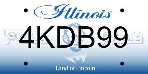 4KDB99 Illinois License Plate