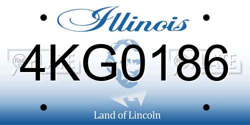 4KG0186 Illinois License Plate