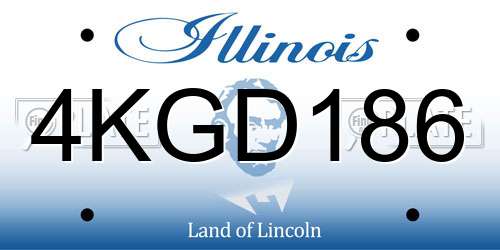4KGD186 Illinois License Plate