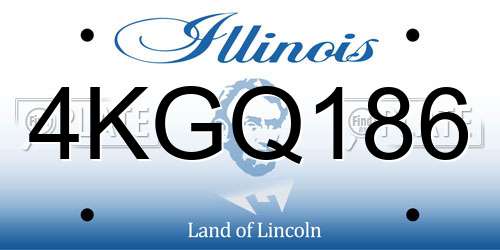 4KGQ186 Illinois License Plate