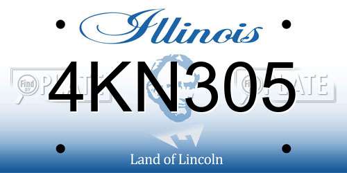 4KN305 Illinois License Plate
