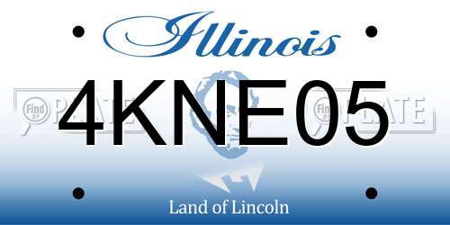 4KNE05 Illinois License Plate