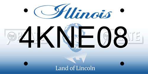 4KNE08 Illinois License Plate