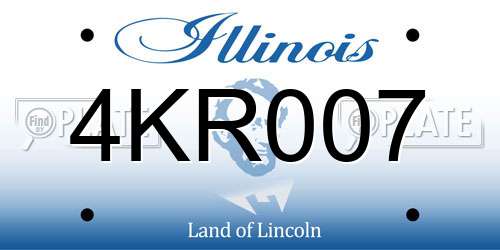 4KR007 Illinois License Plate