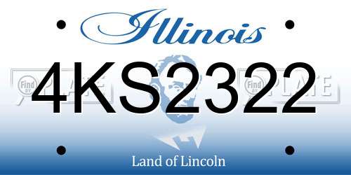 4KS2322 Illinois License Plate