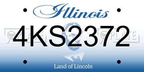 4KS2372 Illinois License Plate
