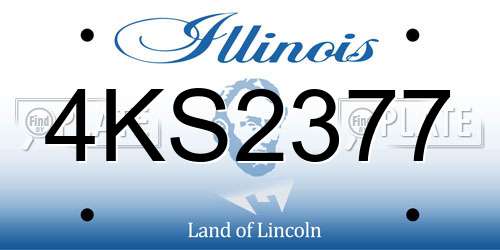 4KS2377 Illinois License Plate