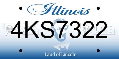 4KS7322 Illinois License Plate
