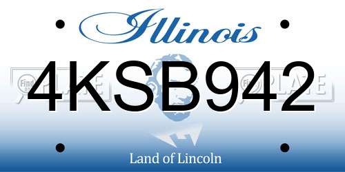 4KSB942 Illinois License Plate