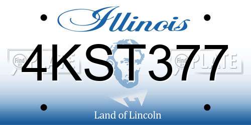 4KST377 Illinois License Plate