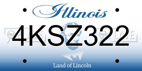 4KSZ322 Illinois License Plate