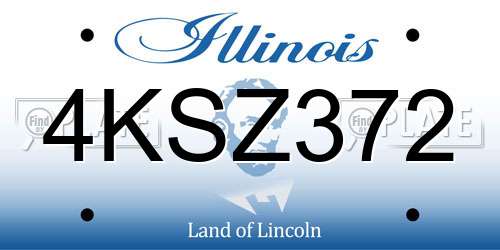 4KSZ372 Illinois License Plate