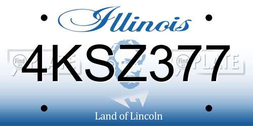 4KSZ377 Illinois License Plate