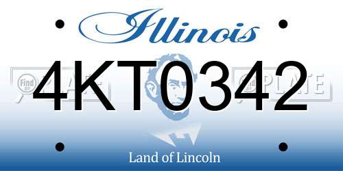 4KT0342 Illinois License Plate