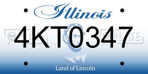 4KT0347 Illinois License Plate