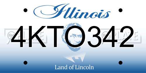 4KTO342 Illinois License Plate