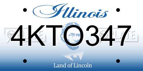 4KTO347 Illinois License Plate