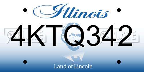 4KTQ342 Illinois License Plate