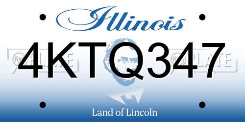 4KTQ347 Illinois License Plate