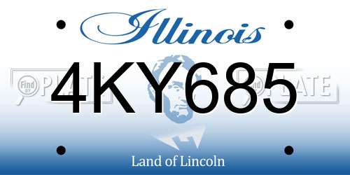 4KY685 Illinois License Plate