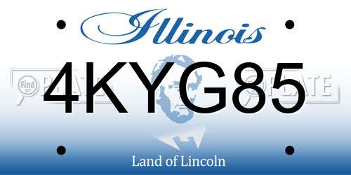 4KYG85 Illinois License Plate