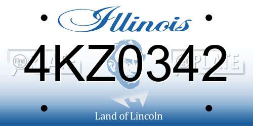 4KZ0342 Illinois License Plate