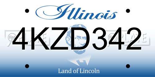 4KZD342 Illinois License Plate
