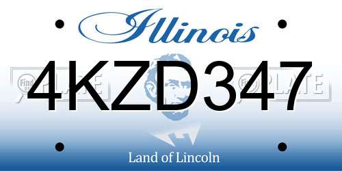 4KZD347 Illinois License Plate