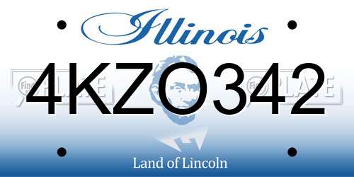 4KZO342 Illinois License Plate
