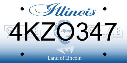 4KZO347 Illinois License Plate