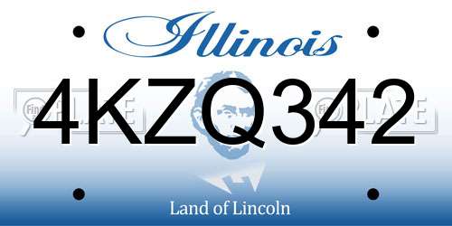 4KZQ342 Illinois License Plate