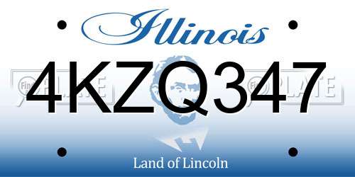 4KZQ347 Illinois License Plate