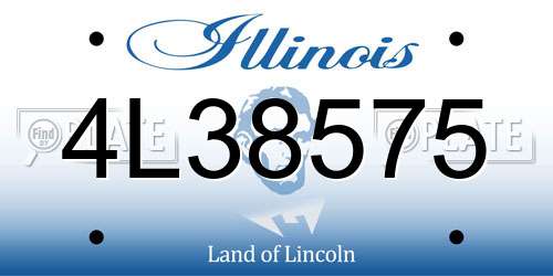 4L38575 Illinois License Plate