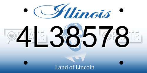 4L38578 Illinois License Plate