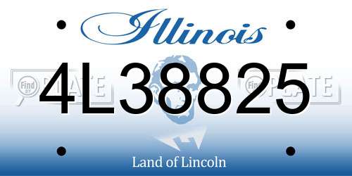 4L38825 Illinois License Plate