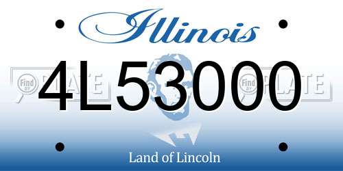 4L53000 Illinois License Plate