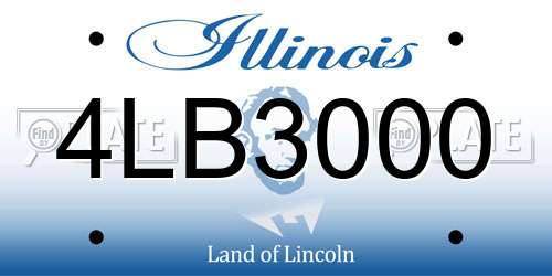 4LB3000 Illinois License Plate