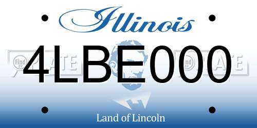 4LBE000 Illinois License Plate