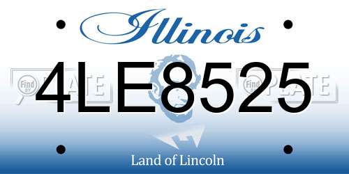 4LE8525 Illinois License Plate