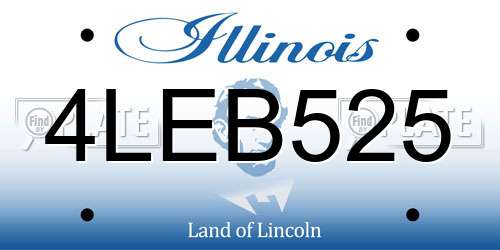 4LEB525 Illinois License Plate