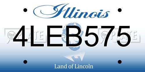 4LEB575 Illinois License Plate