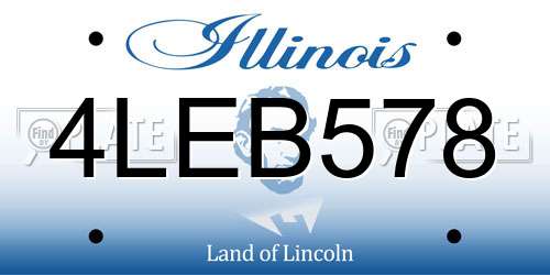 4LEB578 Illinois License Plate