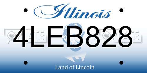 4LEB828 Illinois License Plate